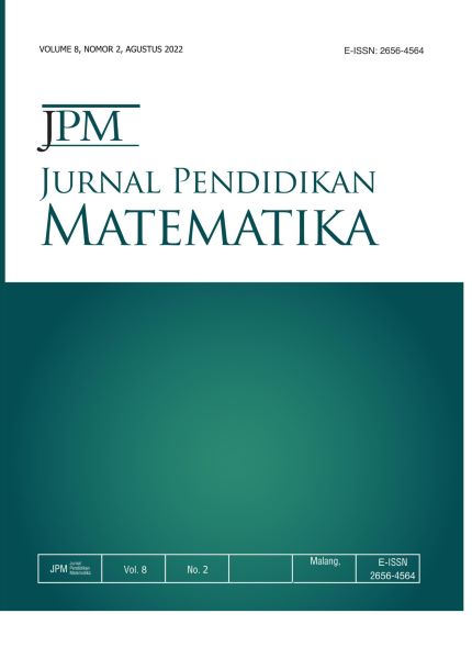 					View Vol. 8 No. 2 (2022): Jurnal Pendidikan Matematika (JPM)
				