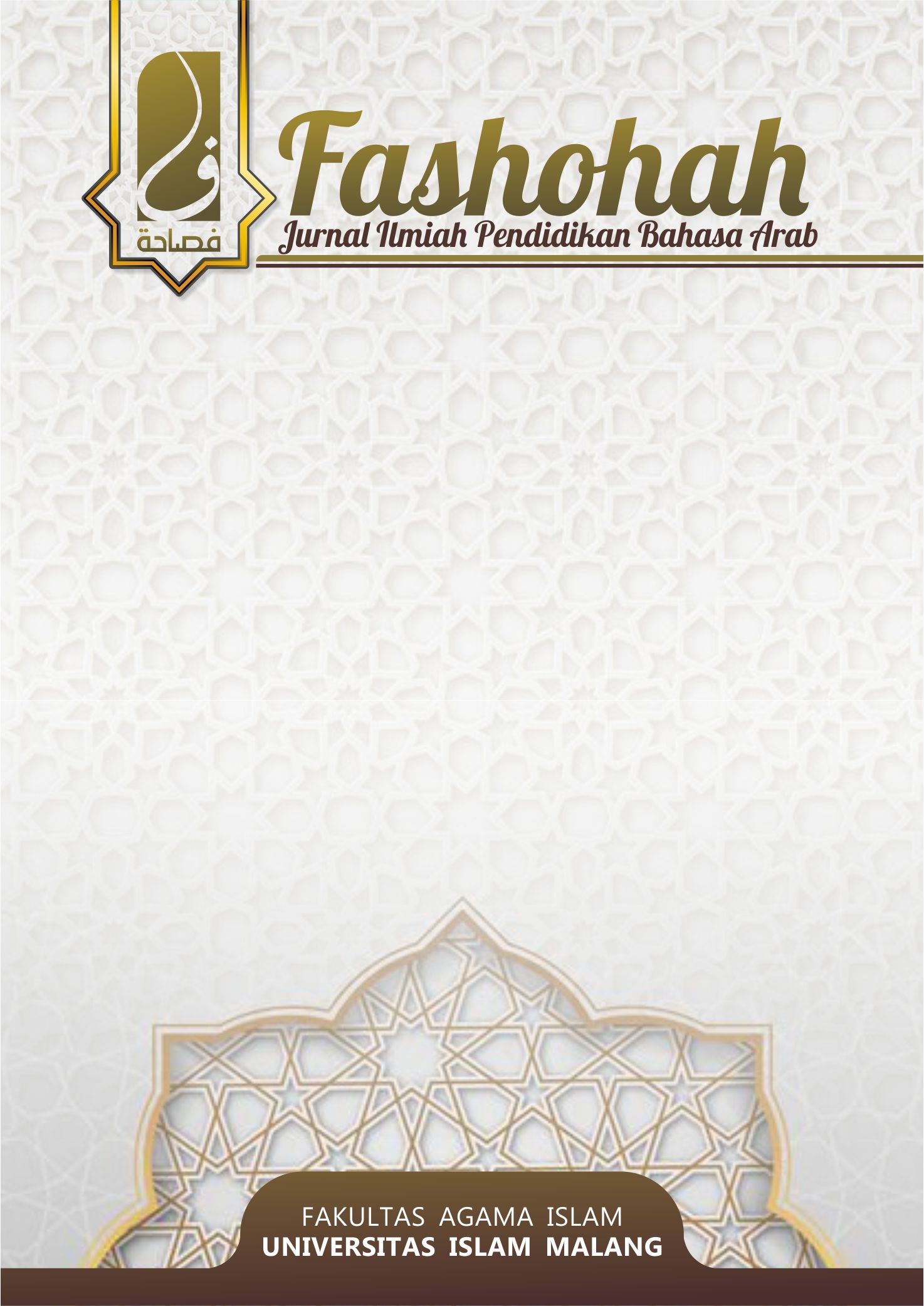 					View Vol. 6 No. 2 (2026): Fashohah 
				